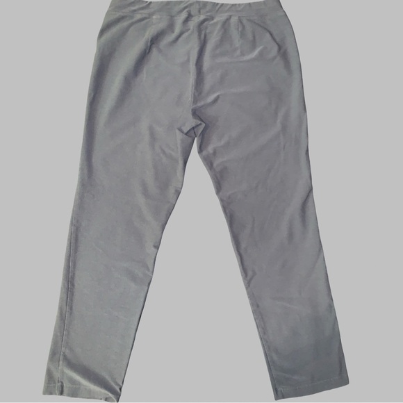 EILEEN FISHER crepe stretch Straight Leg Pants Elastic 32” W 26”inseam  M Gray - Picture 2 of 6